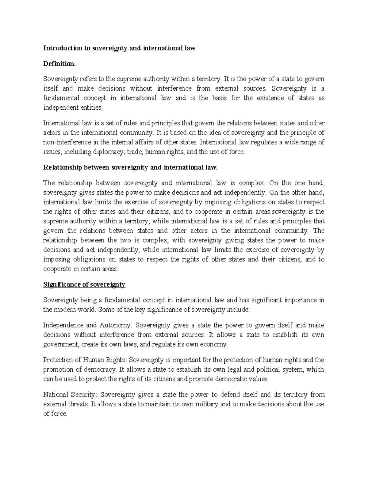 Sovereignty and International Law: Key Concepts and Principles (WPS ...