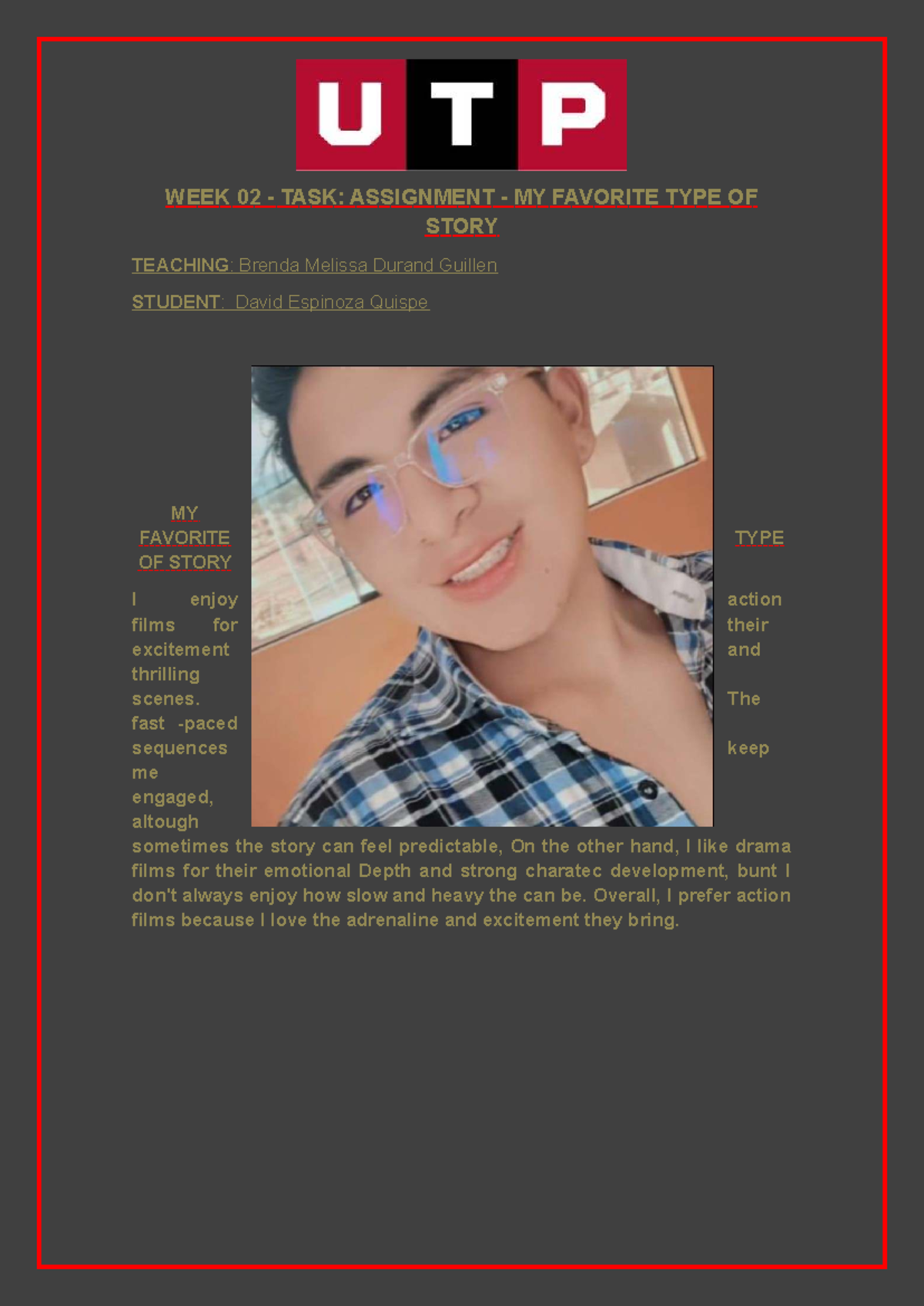 Week02 - My favorite type of story - WEEK 02 - TASK: ASSIGNMENT - MY ...