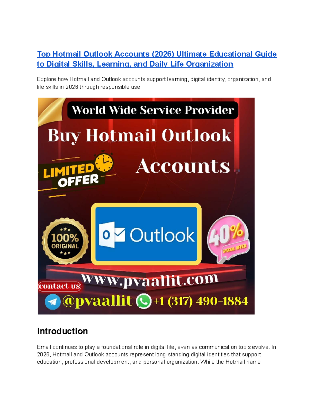 Hotmail & Outlook Accounts: A 2026 Guide to Digital Skills & Learning ...
