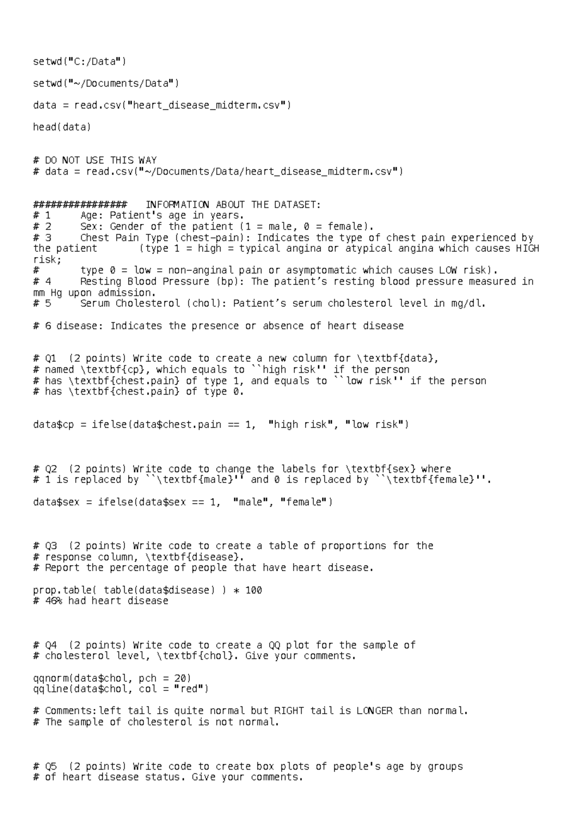 RStudio - Midterm Exam Answers for Data Analysis (24/25 Sem 2) - Studocu