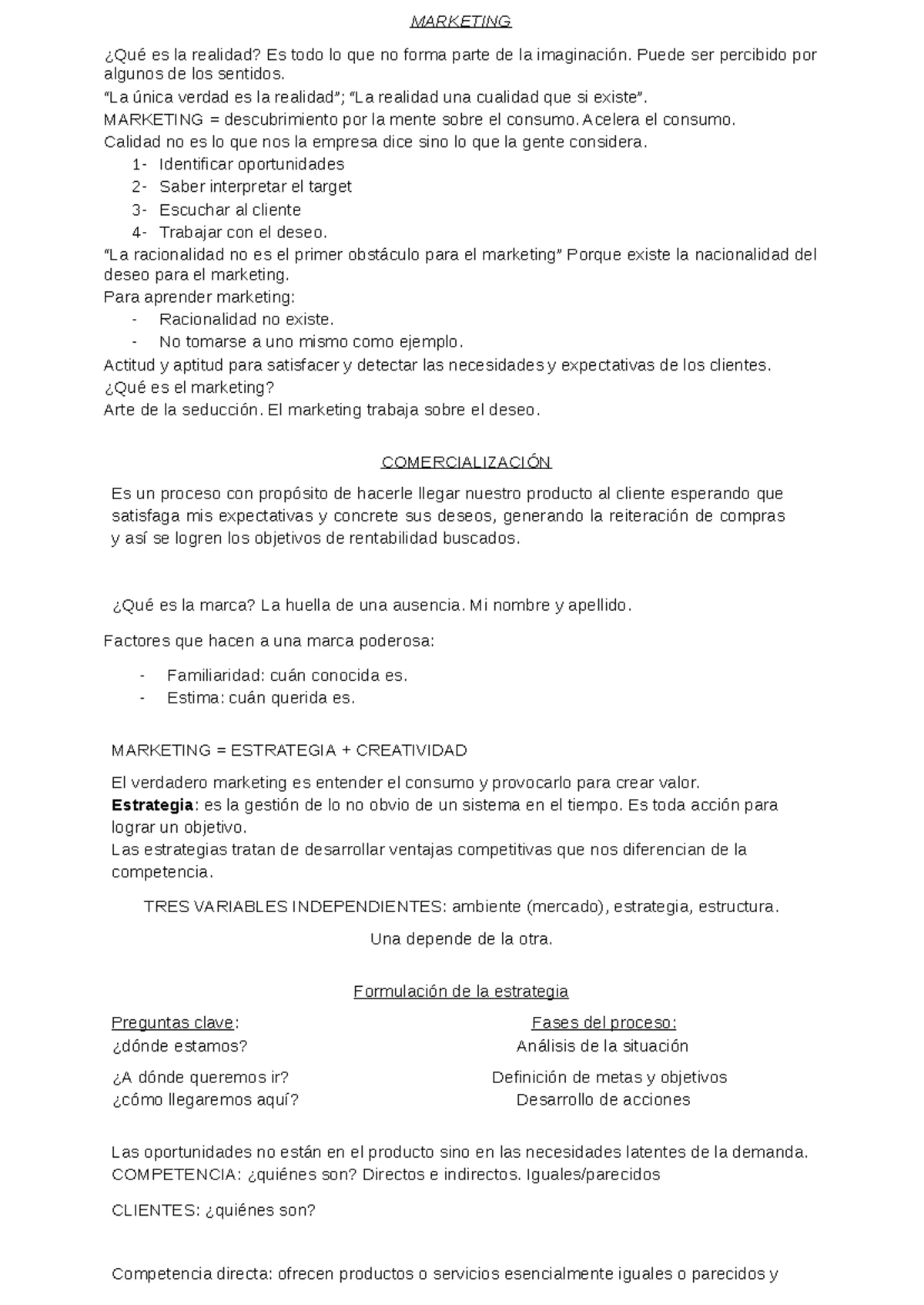 Marketing 1er Parcial: Conceptos Clave y Estrategias - Studocu