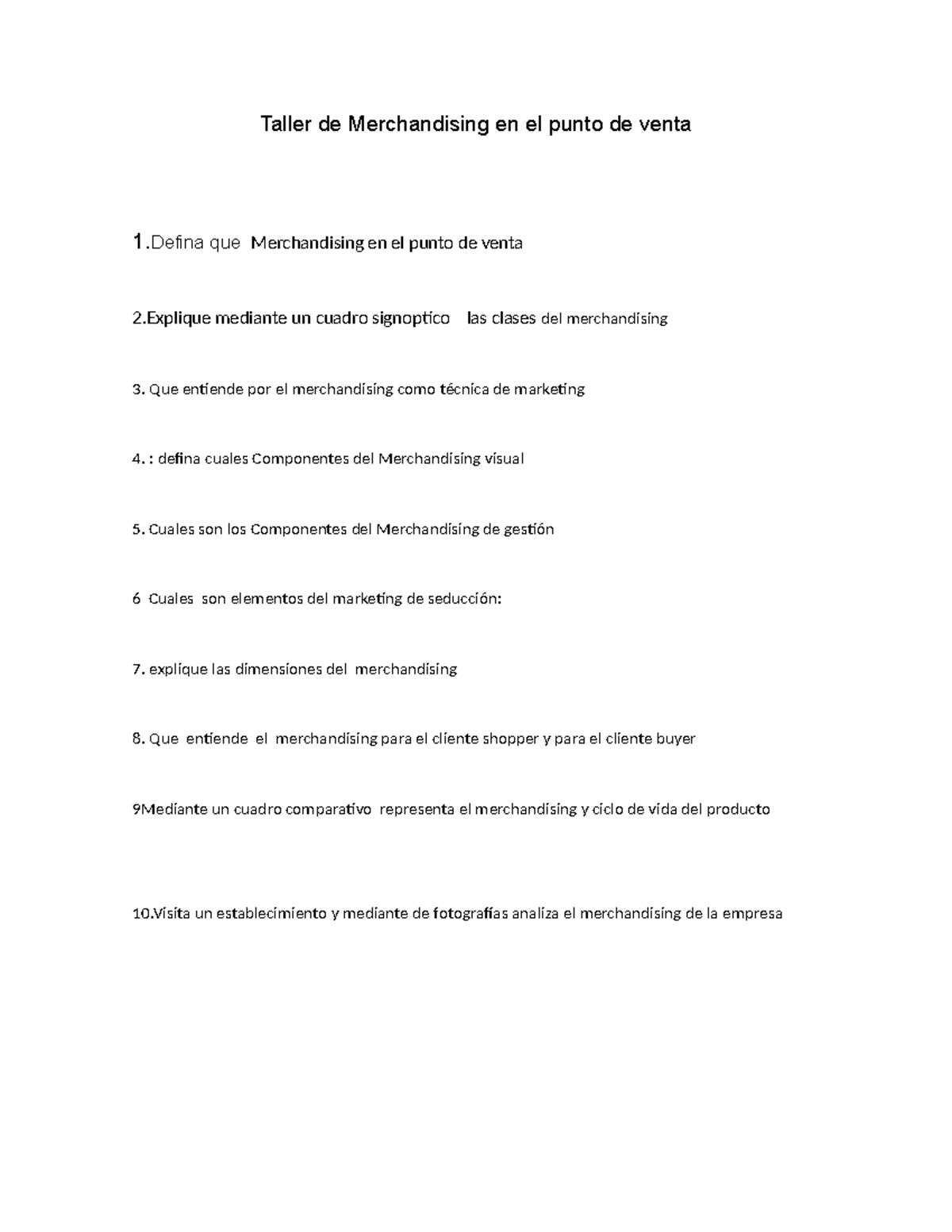 Taller de Merchandising en el Punto de Venta - Septiembre 2023 - Studocu