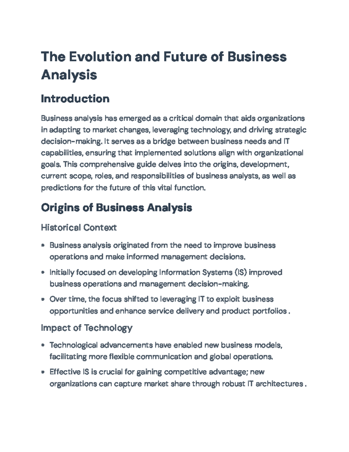 Evolving Business Analysis: Trends, Roles & Future Insights (BBA 301 ...