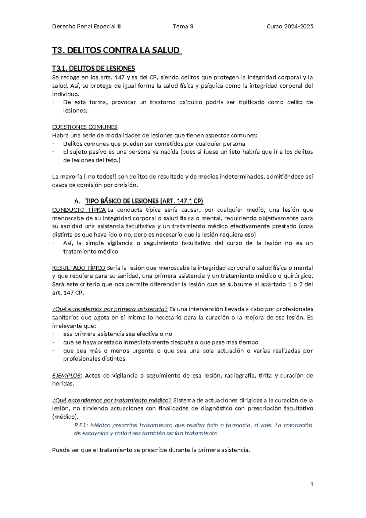 Derecho Penal T5: Delitos Contra la Integridad Moral y Tortura - Studocu