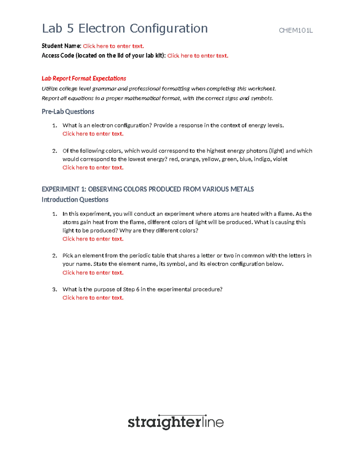 CHEM101L Lab 2 - Final Lab Worksheet for Scientific Method & Hypothesis ...