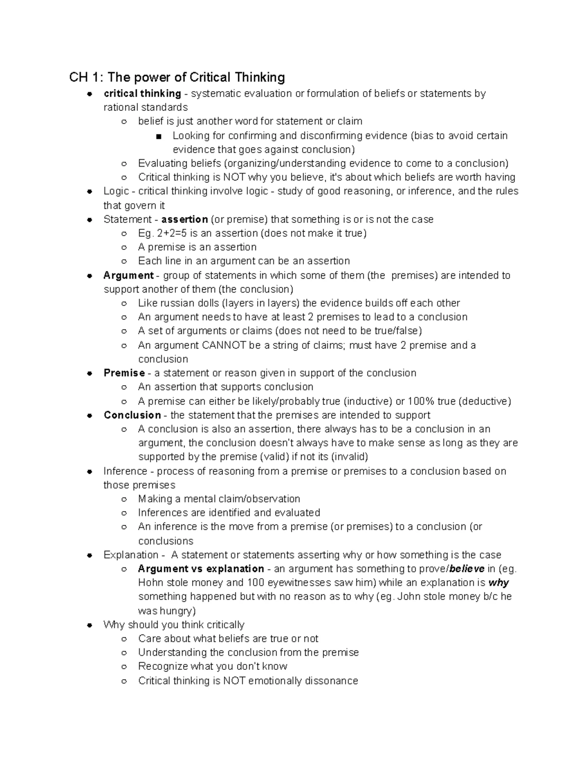 SSH 105 - Chapter 2: Impediments to Critical Thinking Explained - Studocu