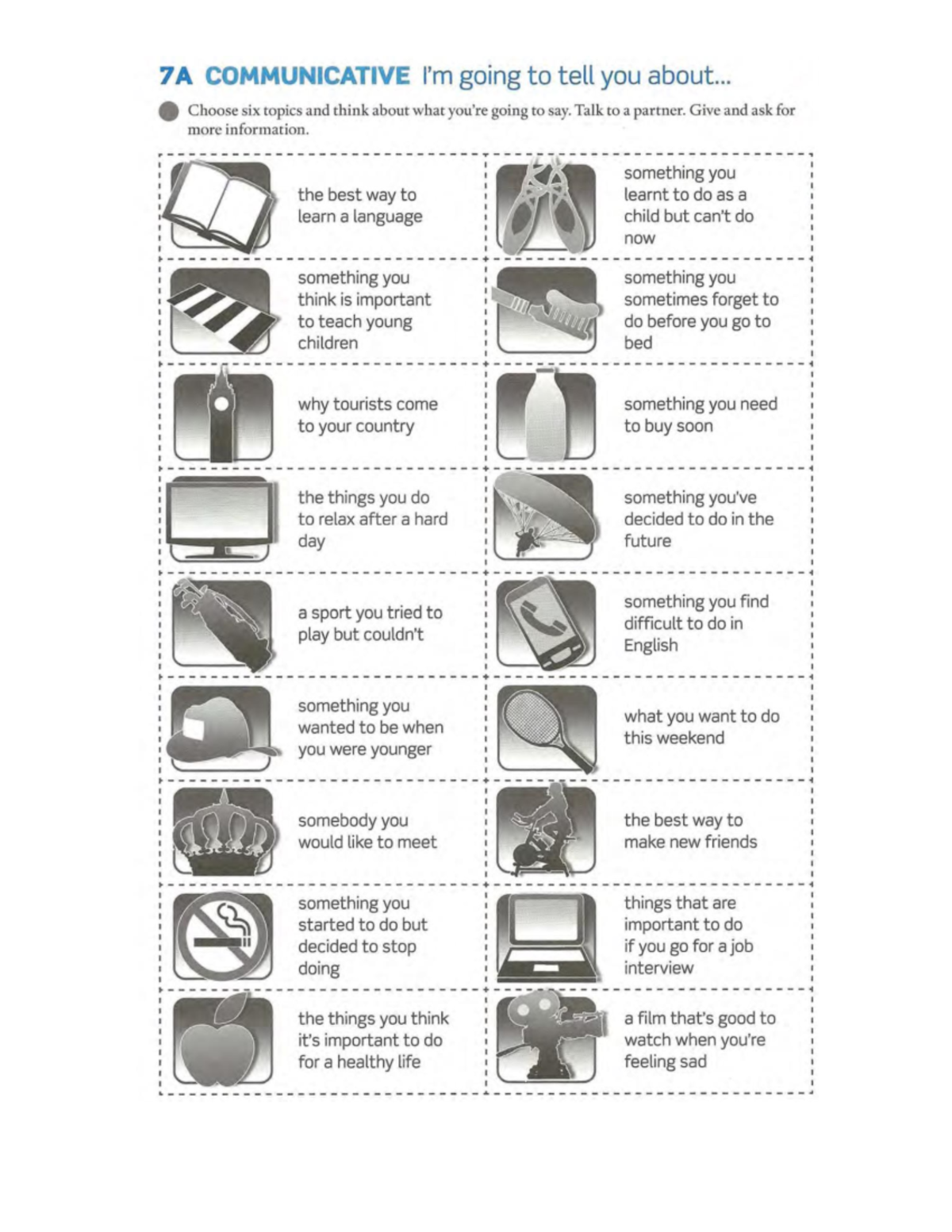 7A COMMUNICATIVE: Infinitives Speaking Practice Guide - Studocu