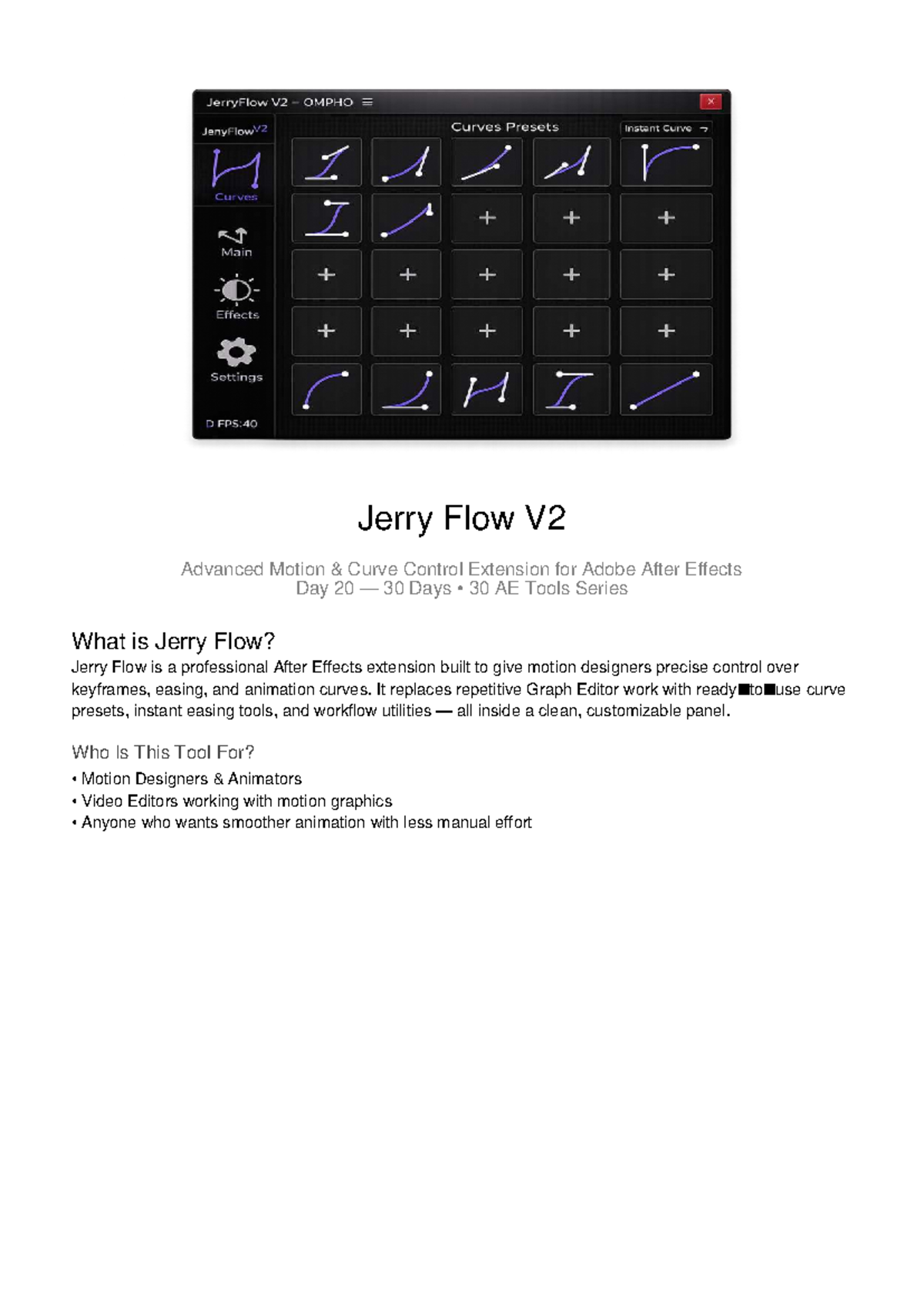 Day 20 Jerry Flow V2 Pro Guide for AE Motion Curve Control - Studocu