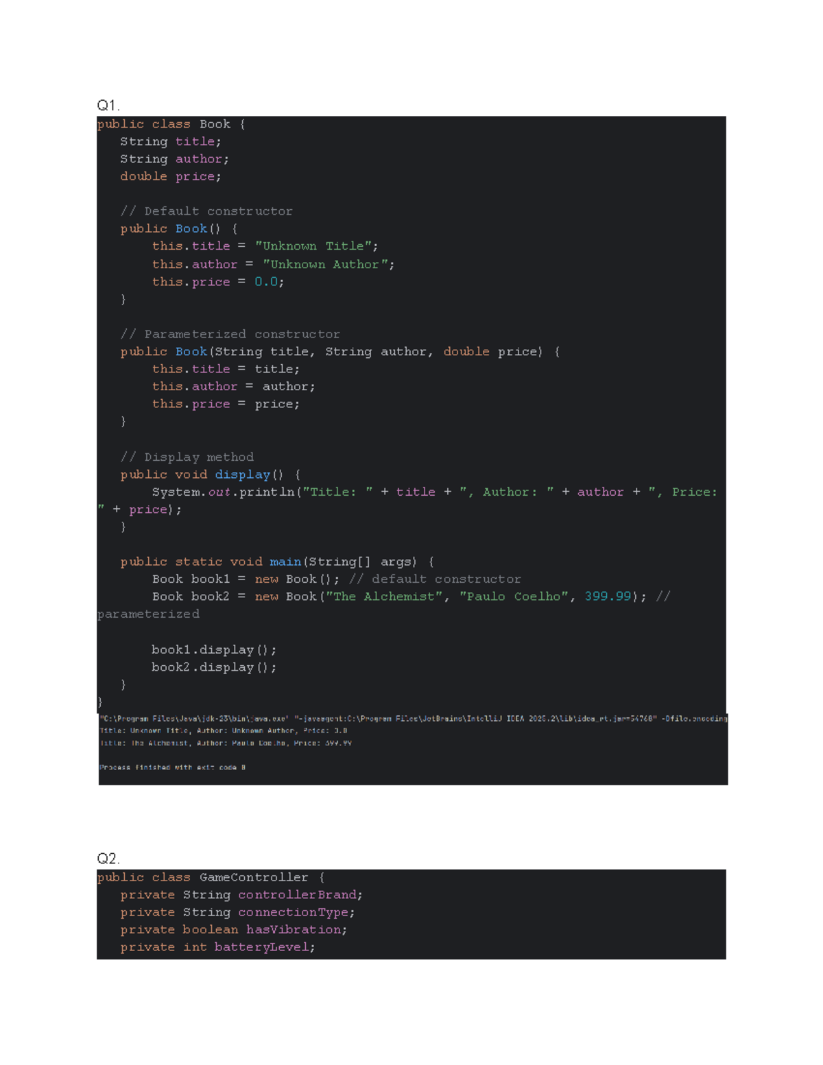 Dinesh Week 4 Programming Problems: Classes and Constructors - Studocu