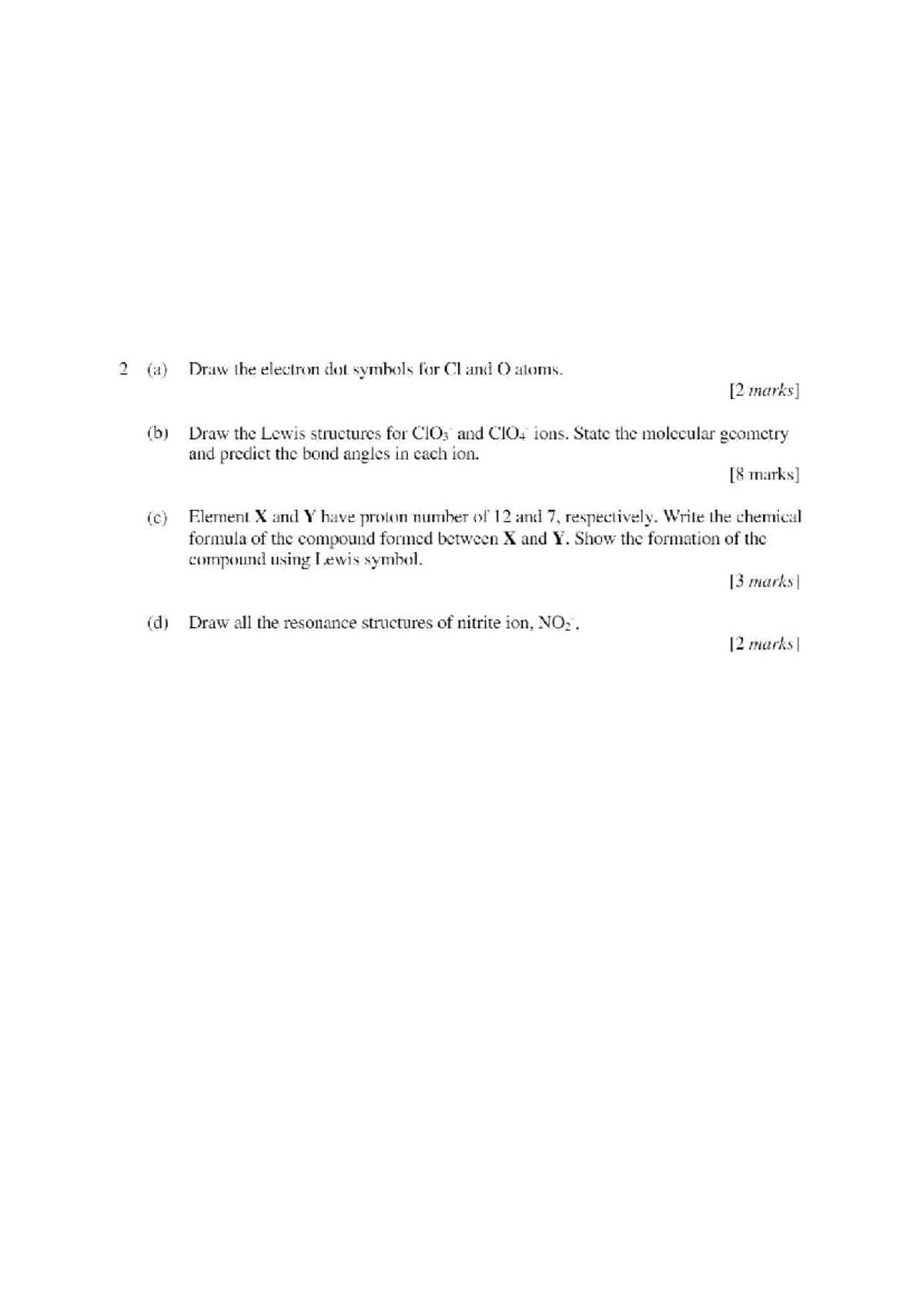 Doc1 njk,m with answer - exercise - chemistry - 2 b) ClO 3 – ClO 4 ...