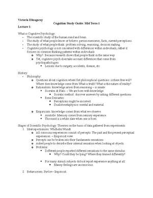Chapter 10 Visual Imagery - Chapter 10: Visual imagery Imagery and ...