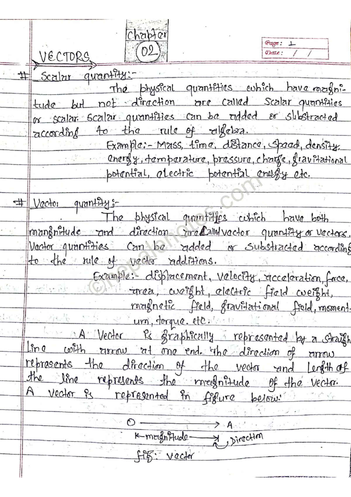 Vectors: Key Concepts and Properties - Chapter 02 Notes - Studocu