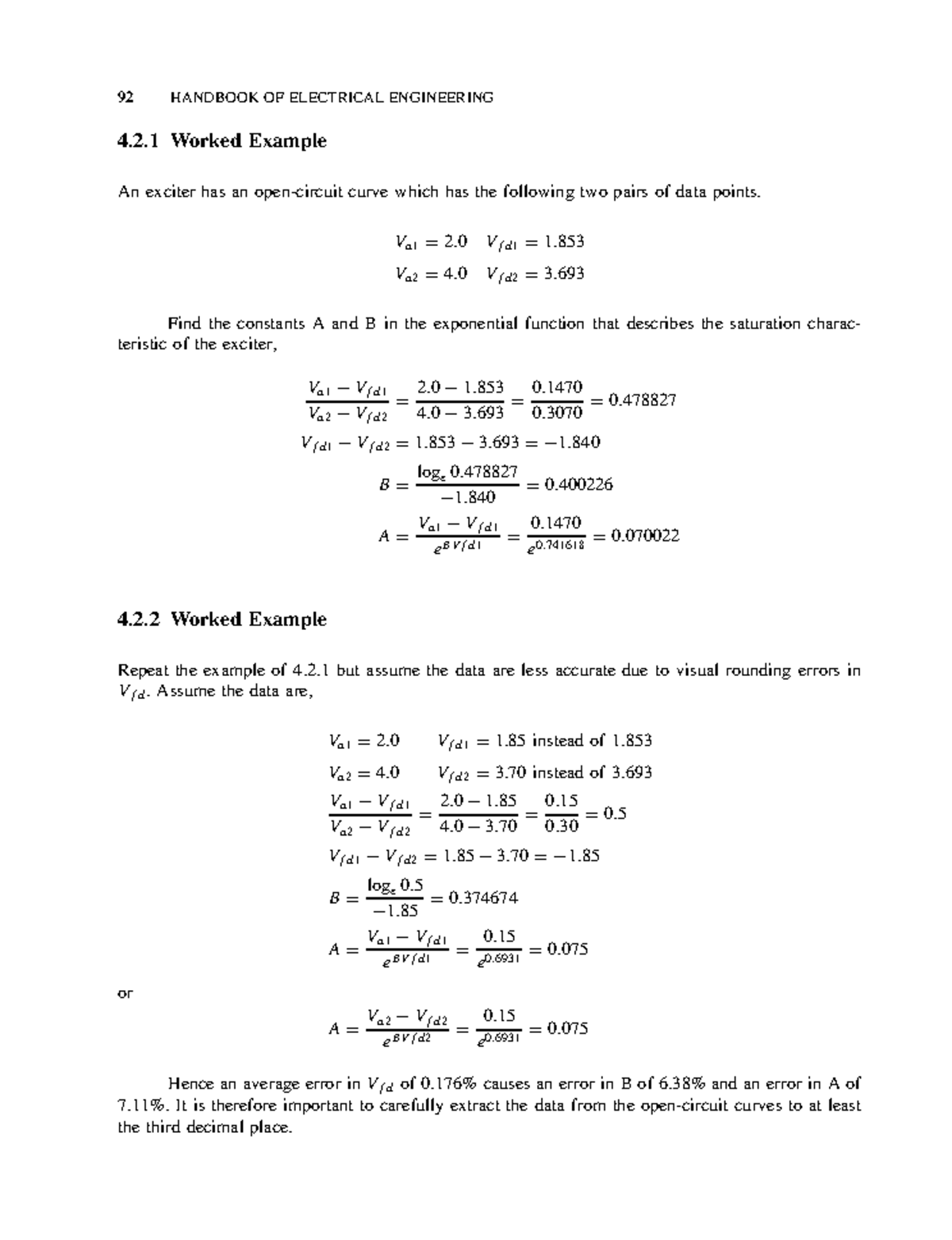 Electrical notes-23 - 92 HANDBOOK OF ELECTRICAL ENGINEERING 4.2 Worked ...