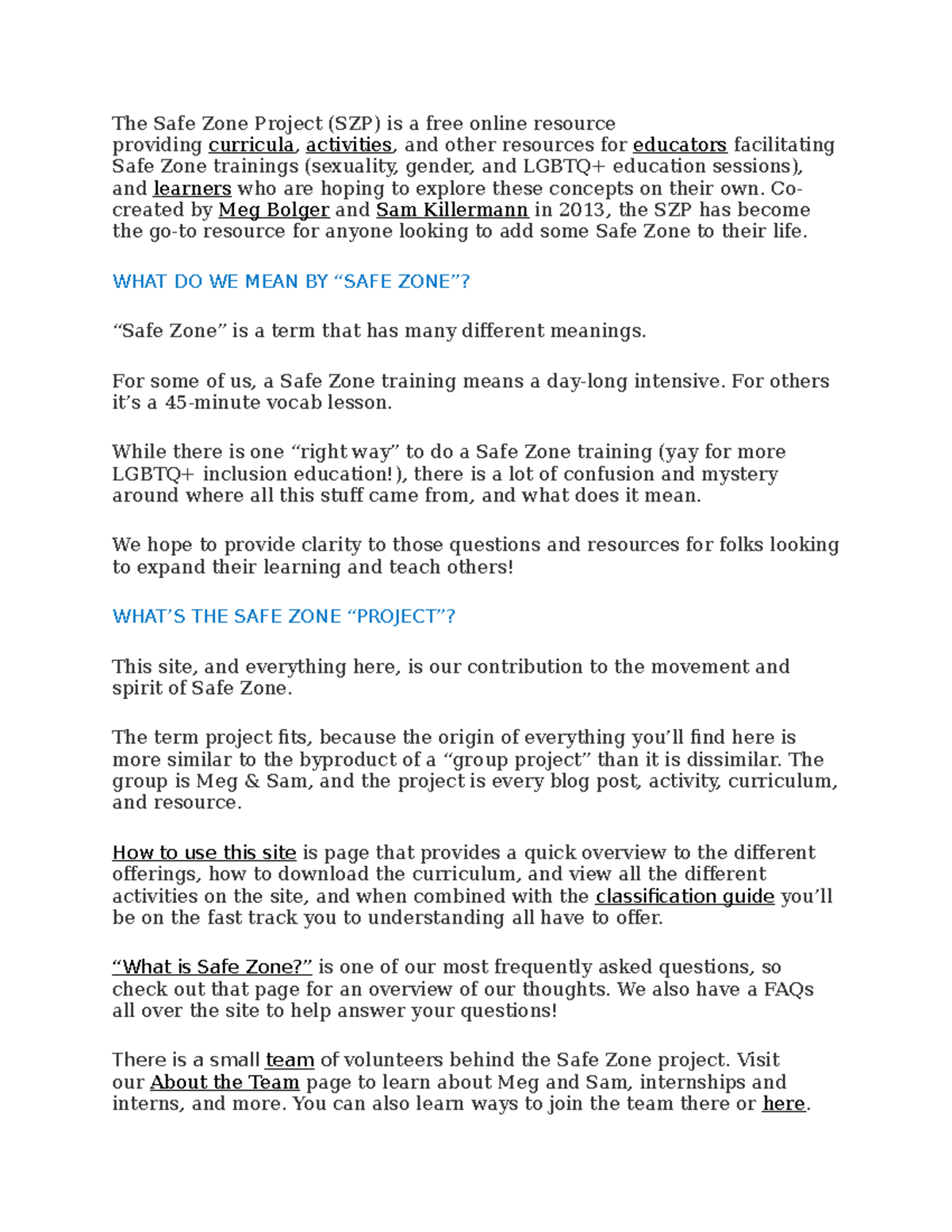 The Safe Zone Project - Co- created by Meg Bolger and Sam Killermann in ...