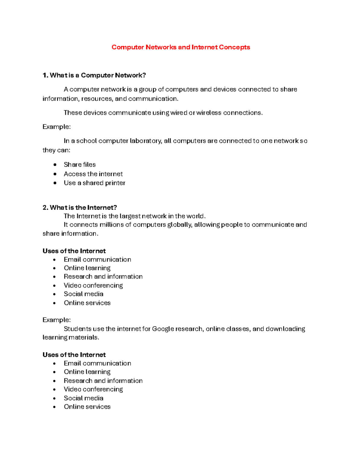 Computer Networks Concepts - Study Guide for Reference - Studocu