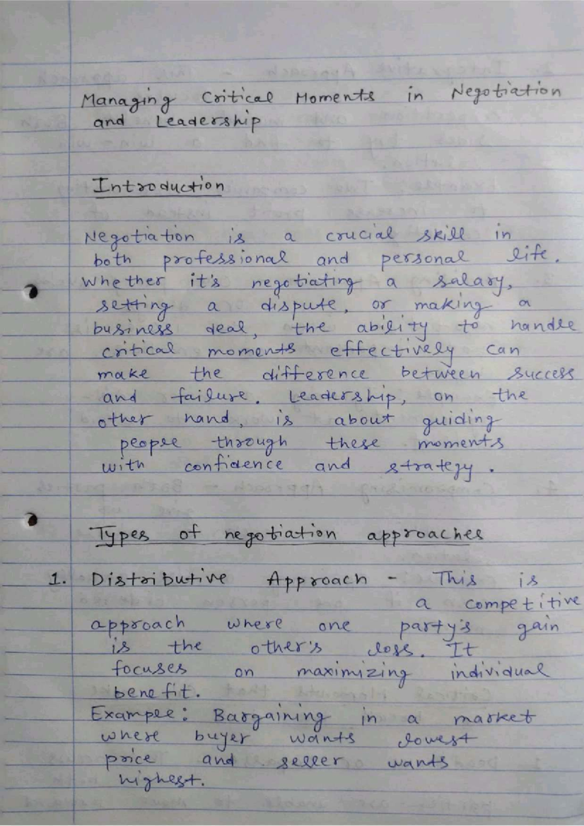 Negotiation Leadership Assignment (S04) - Studocu