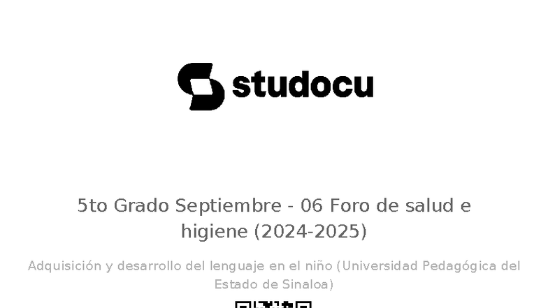 5to Grado 2024-2025: Foro de Salud e Higiene y Desarrollo del Lenguaje - Document Preview