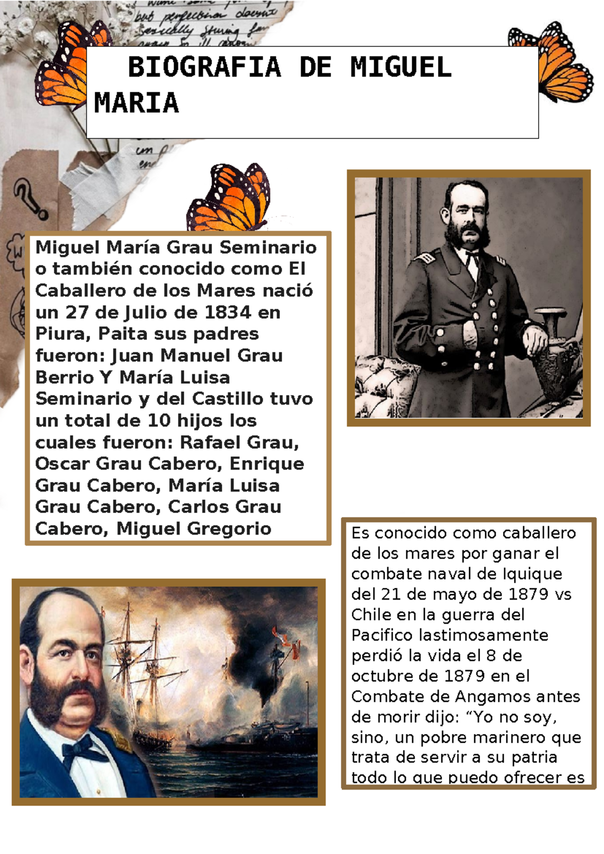 Biografía de Miguel Grau Seminario: El Caballero de los Mares - Document Preview