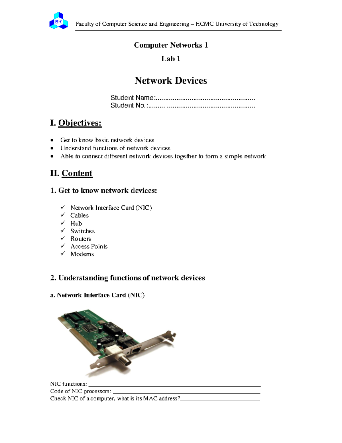 Lab 1a: Understanding Network Devices in Computer Networks 1 - Studocu