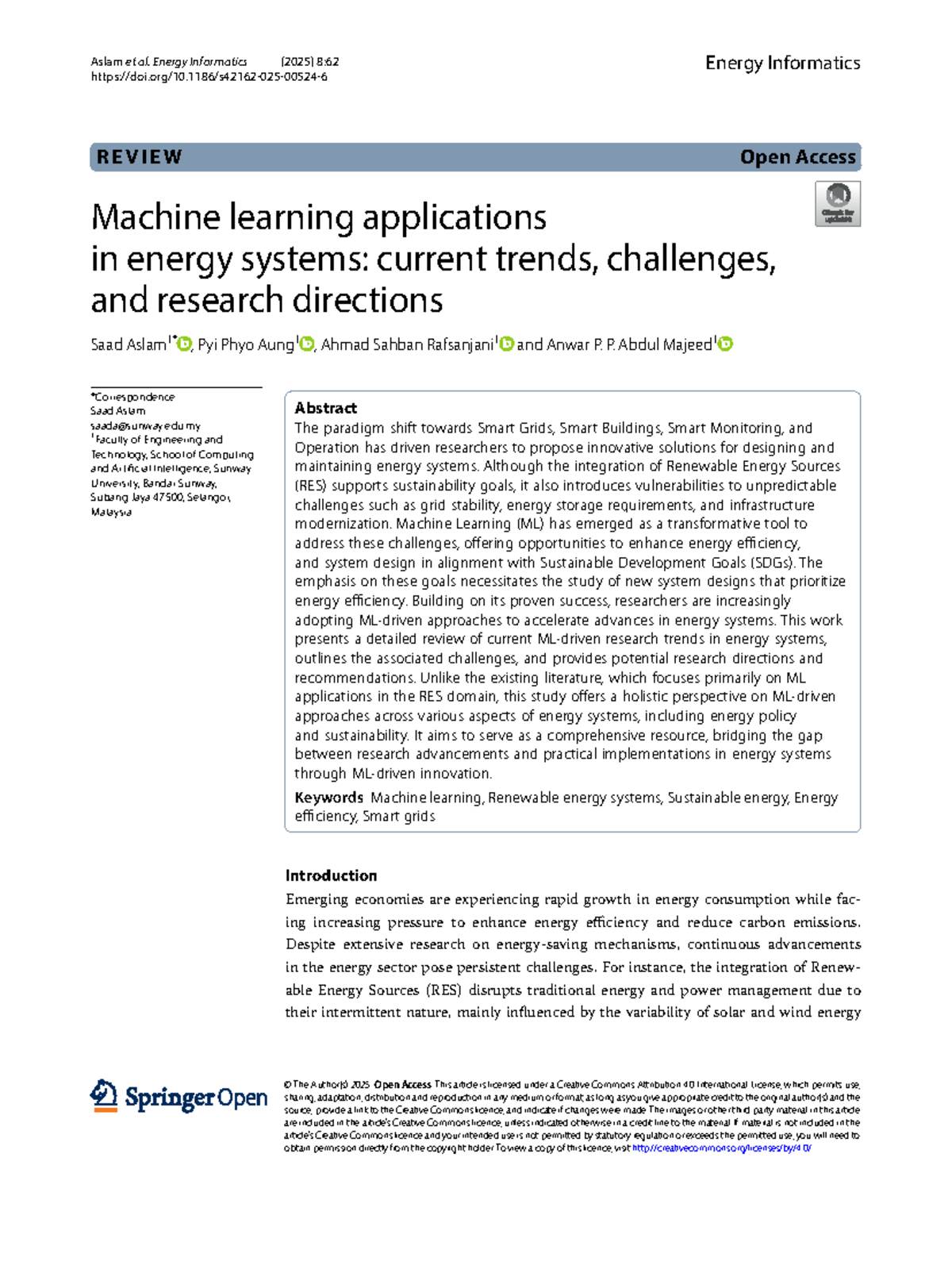 Machine Learning Applications in Energy Systems: Trends & Challenges ...