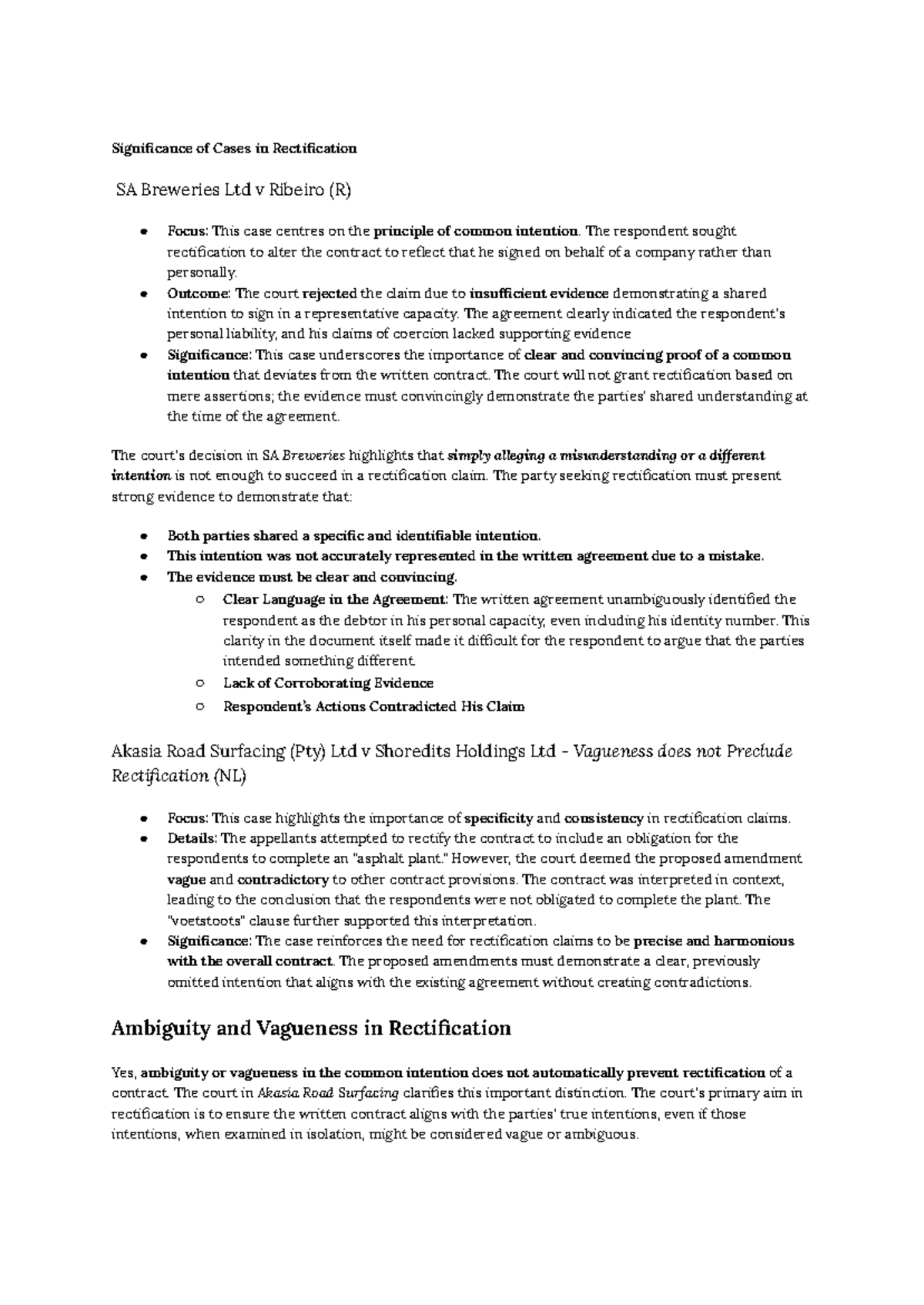 Significance of Cases in Rectification: A Study of Legal Precedents ...