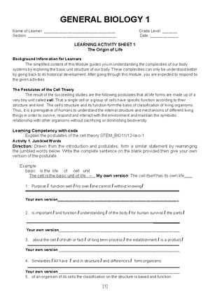 General Biology Teaching Guide - Teaching Guide for Senior High School ...