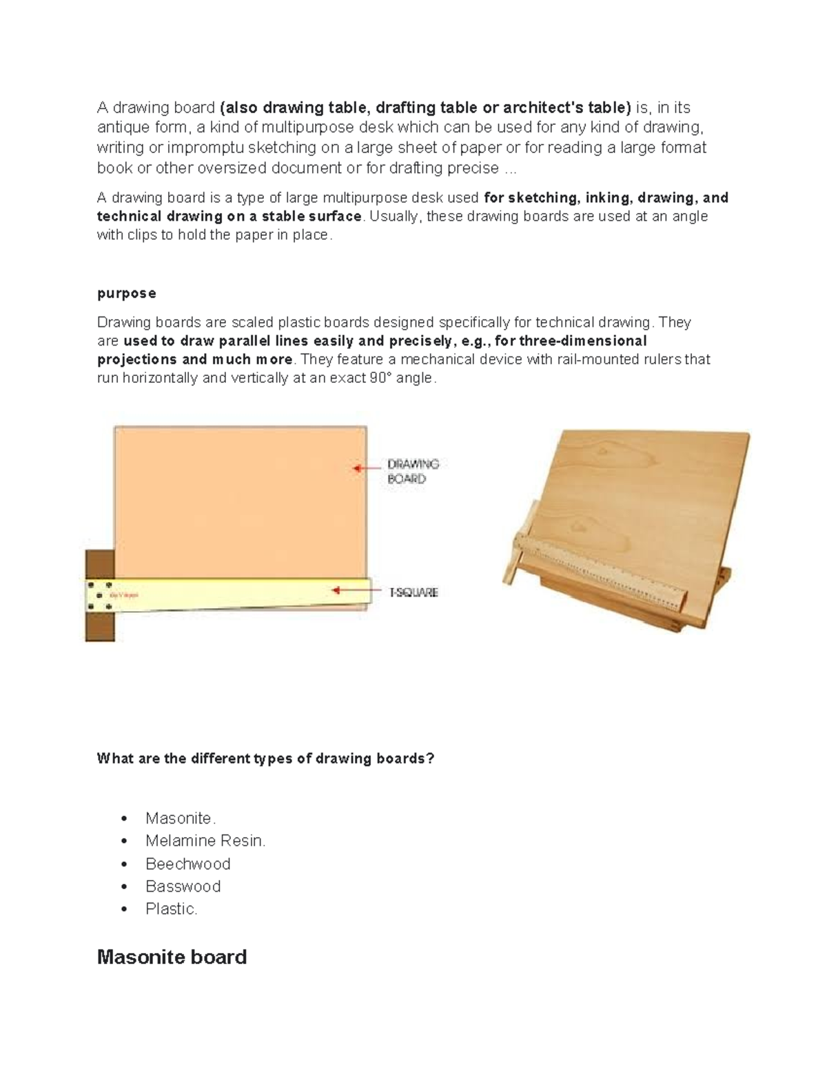 Types and Uses of Drawing Boards: A Comprehensive Overview - Studocu