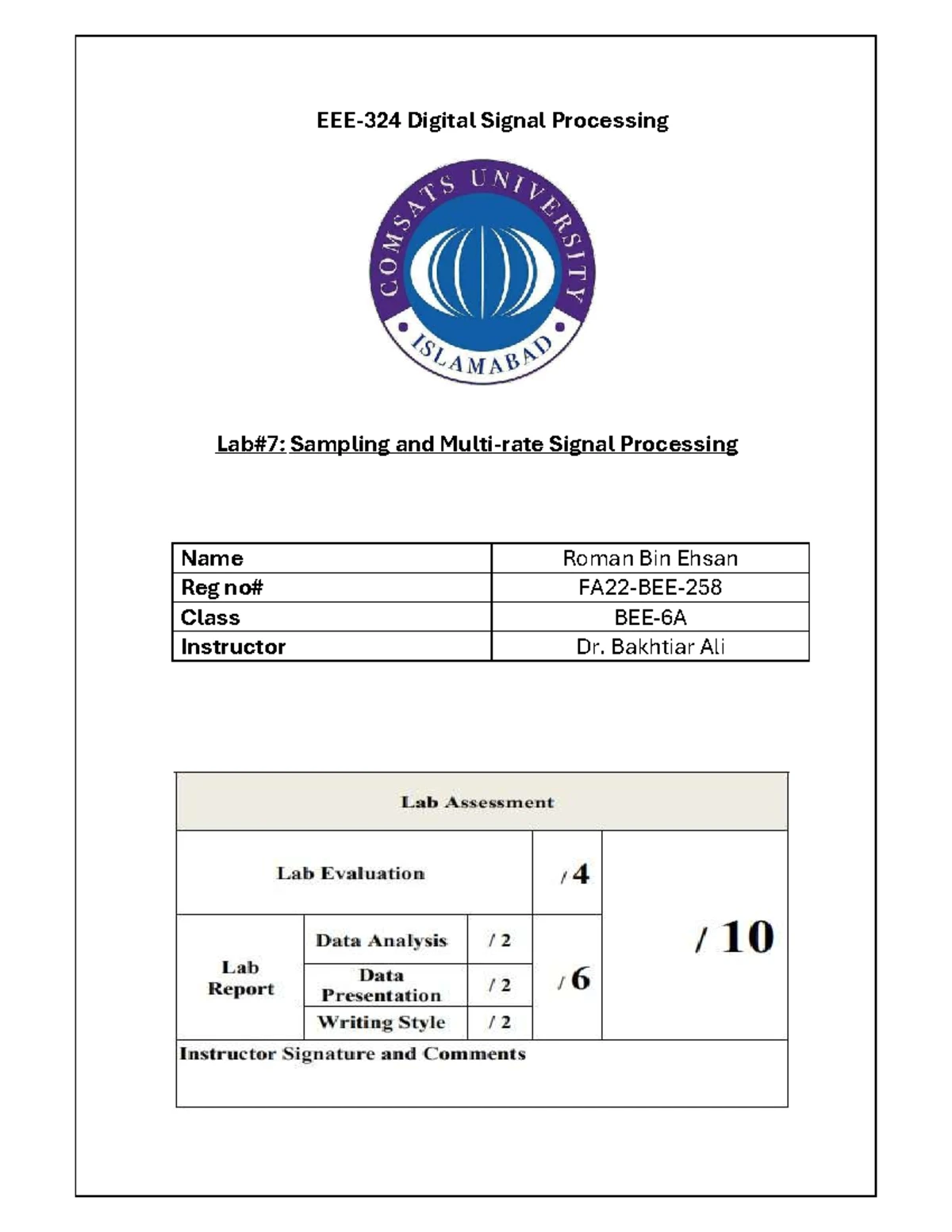 DSP LAB Report 9: Filtering Techniques via MATLAB & TMS320C6416 - Studocu