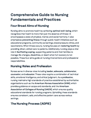 Nursing Fundamentals - Study Notes & Assignments - Studocu