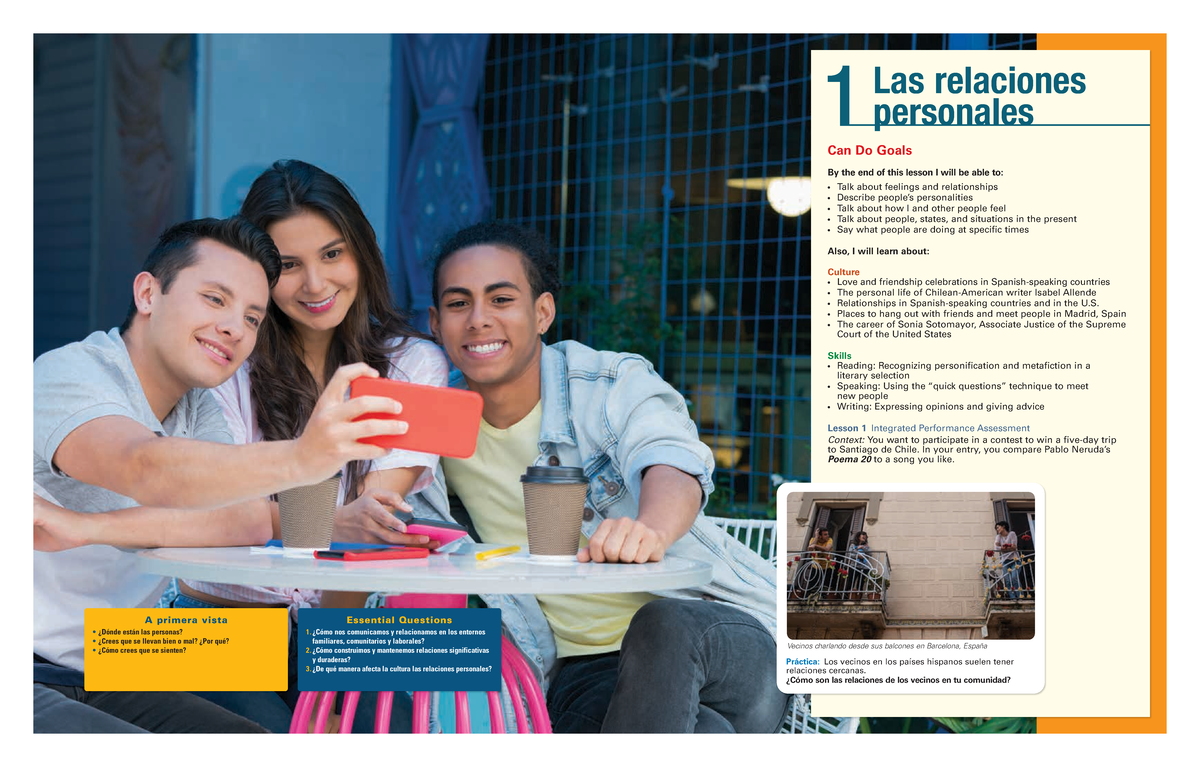 Lección 3: Relaciones Personales y Celebraciones Culturales - Studocu, image size:1200x767
