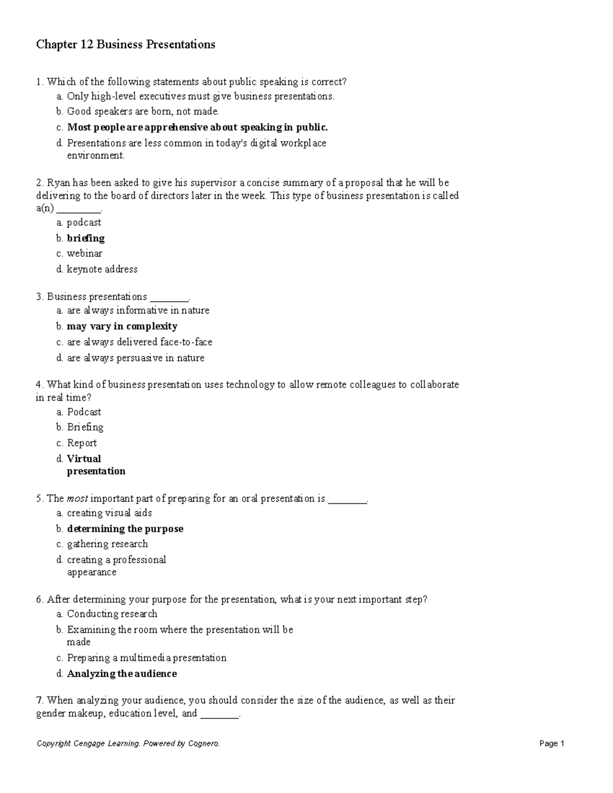 Chapter 12: Business Presentations Overview and Key Concepts - Studocu