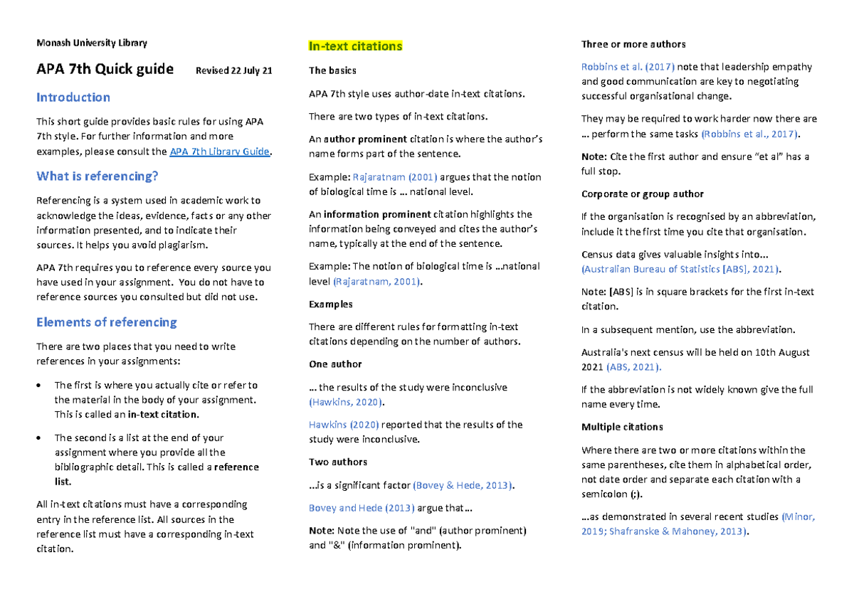APA 7th Quick Guide: Citations for Three or More Authors (Updated ...