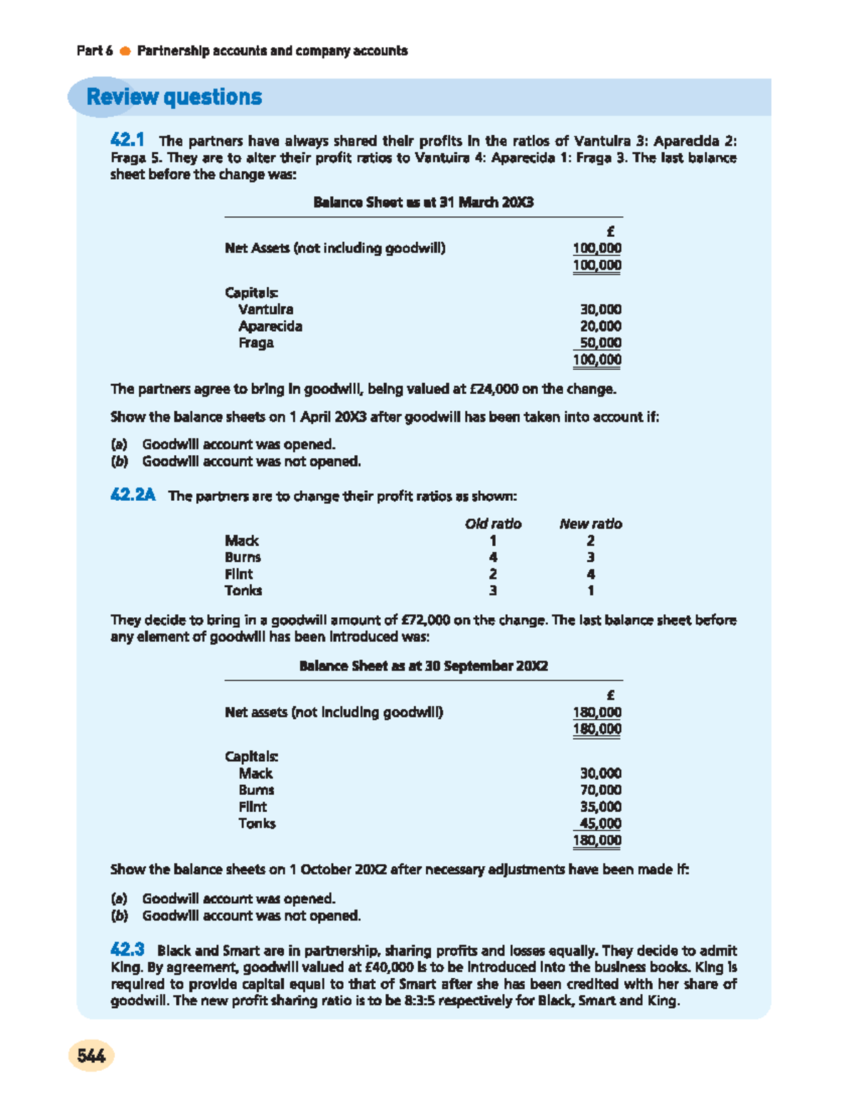 Partnership 2: Goodwill and Balance Sheet Adjustments - 7 Questions ...