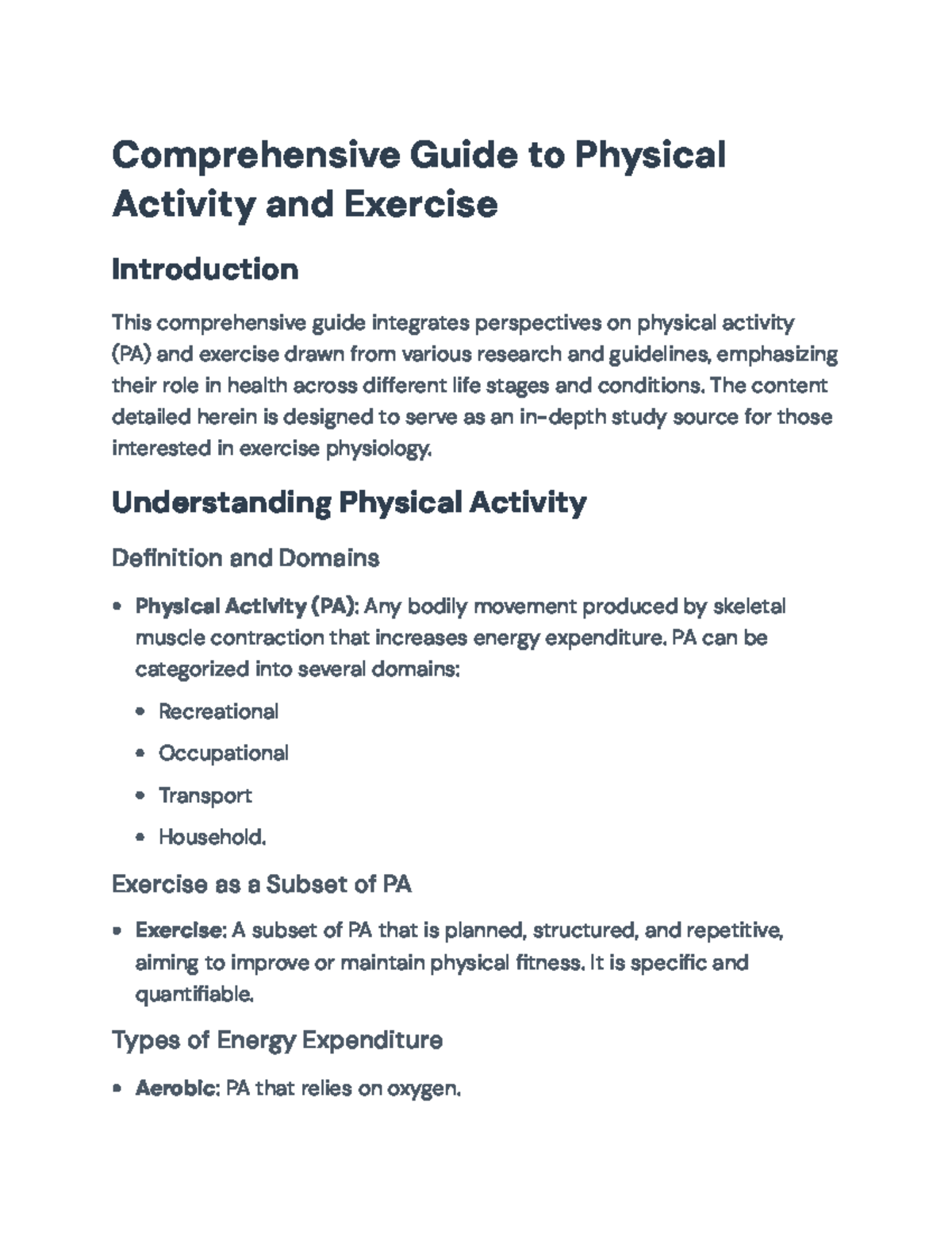 Comprehensive Guide to Physical Activity and Exercise Guidelines ...