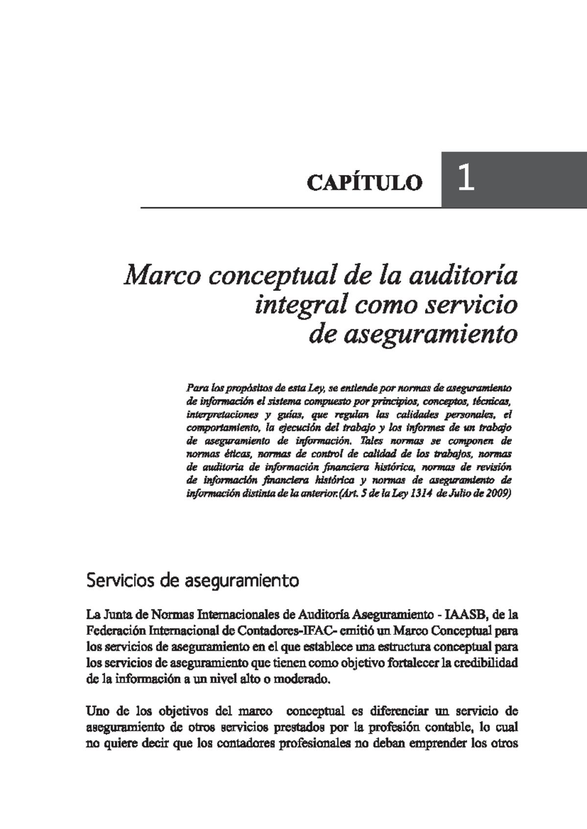 CAPÍTULO 1: Marco Conceptual de la Auditoría Integral como Servicio de ...