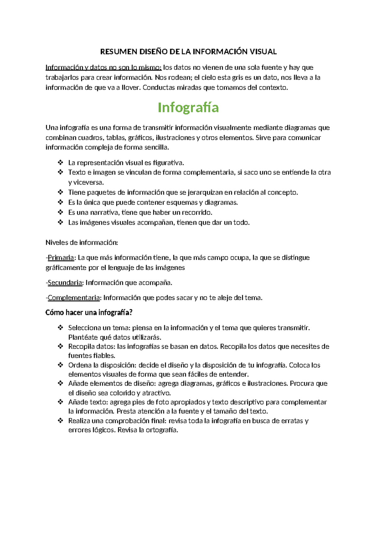 Resumen del Diseño de la Información Visual: Infografía y Esquemas ...