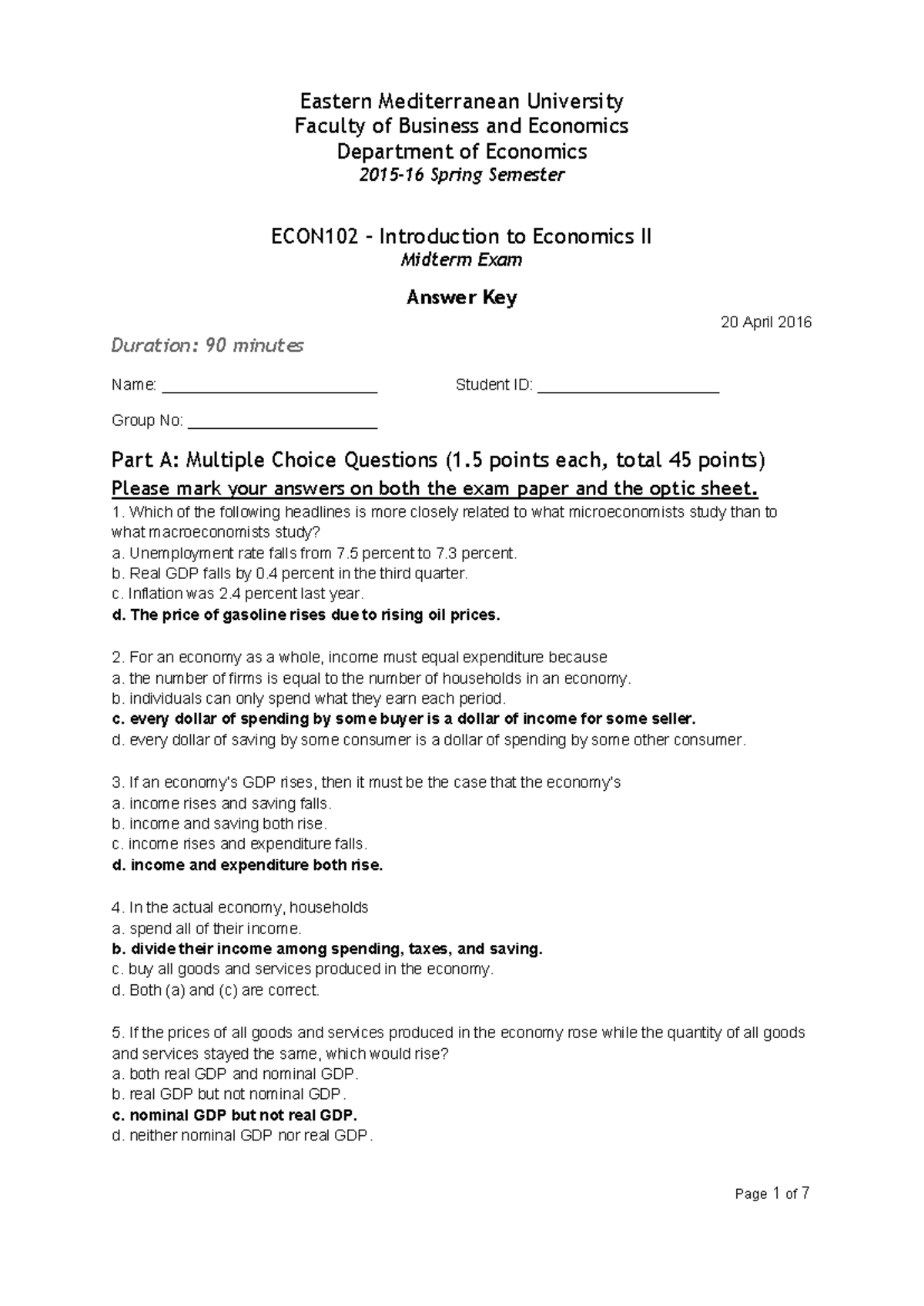 ECON102 2015-16 Spring Midterm Exam Answer Key - Introduction to ...