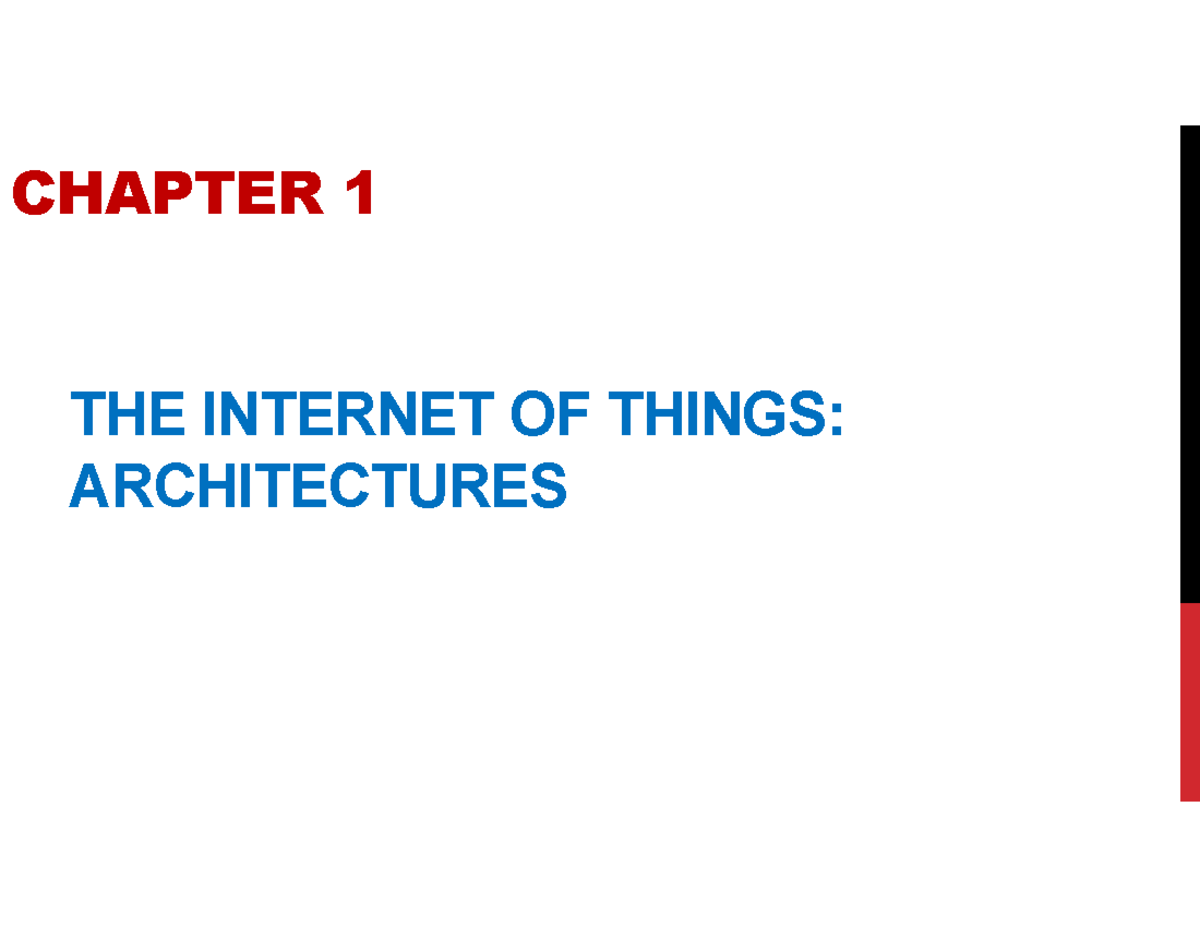 IoT Architecture Overview - Chapter 1 - Final Exam Preparation - Studocu