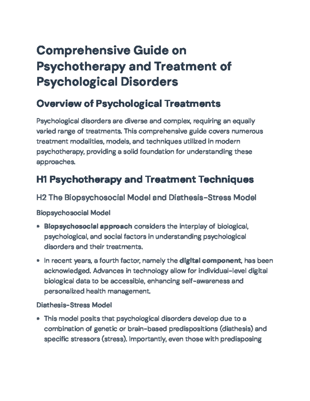 Comprehensive Guide to Psychotherapy Techniques and Treatments ...
