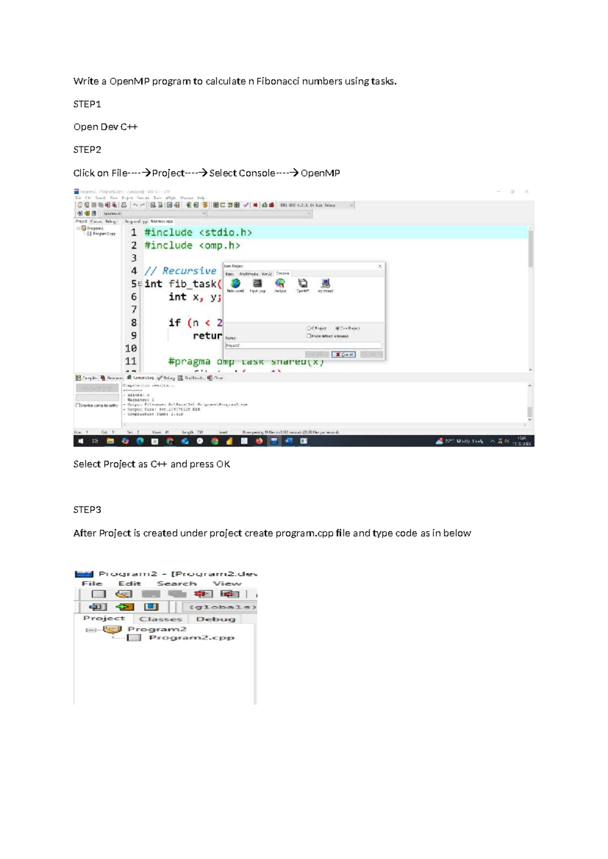 OpenMP Program for Calculating Fibonacci Numbers (Program 3) - Studocu