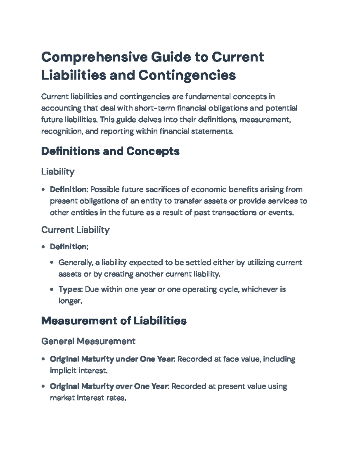 Current Liabilities and Contingencies: Comprehensive Accounting Guide ...