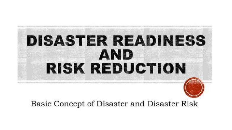 DRRR Q1M1 - Disaster Readiness & Risk Reduction Notes - Studocu