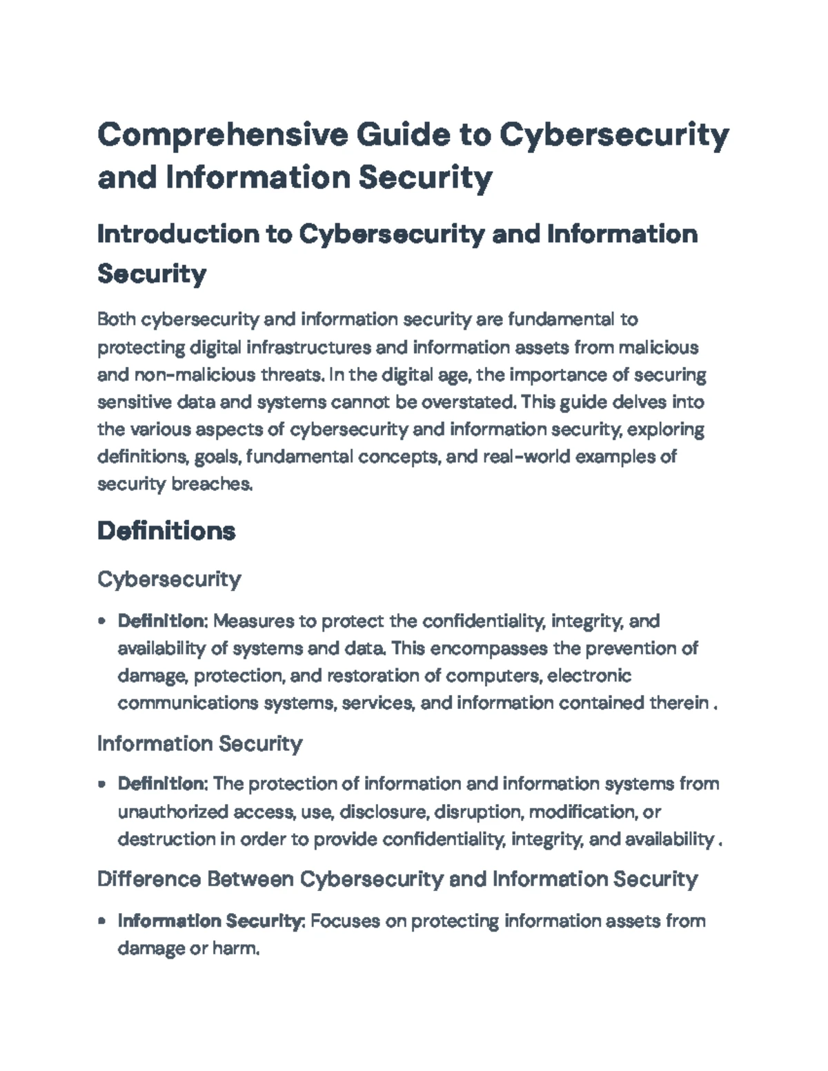 Comprehensive Guide to Cyber and Information Security Concepts ...