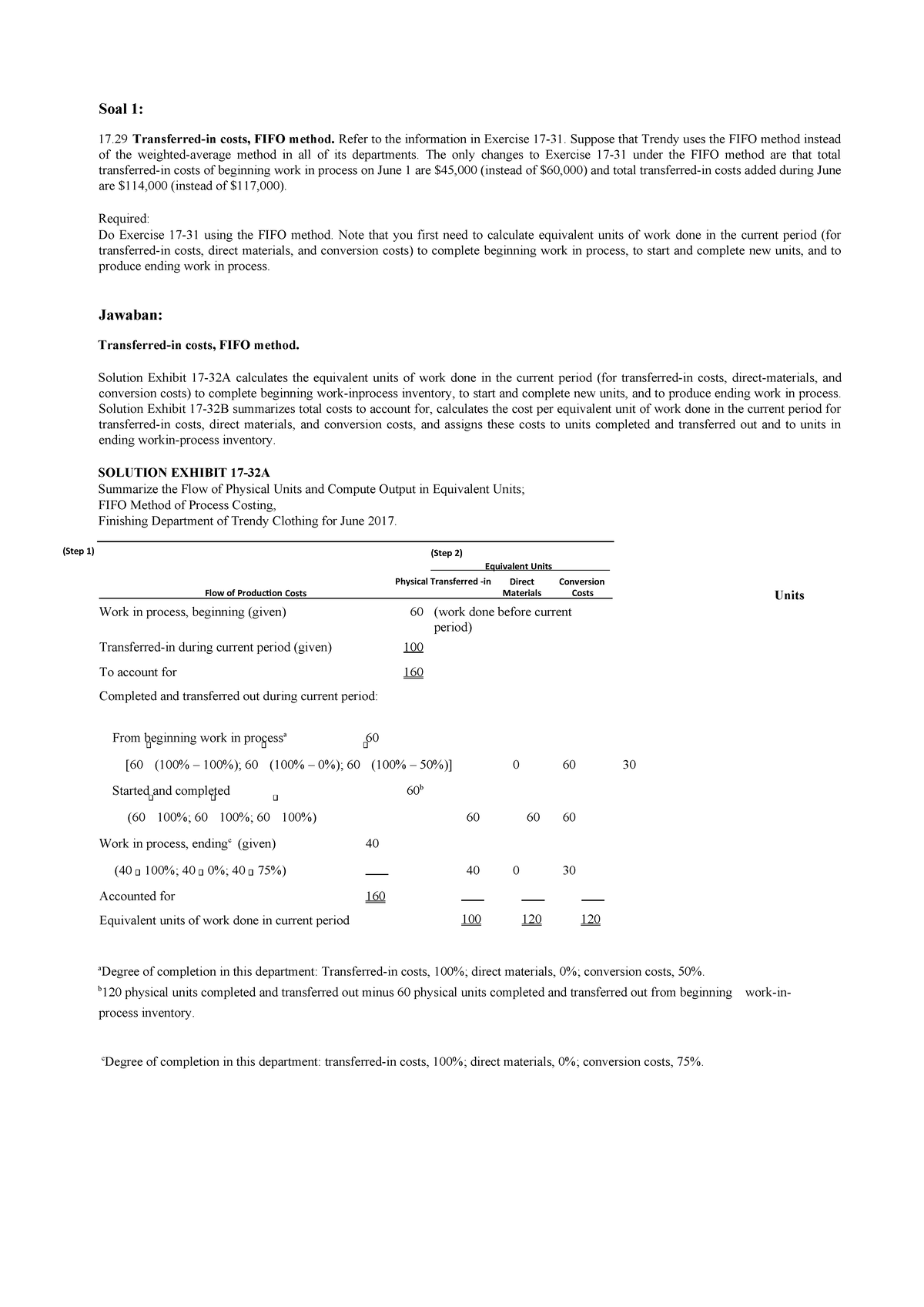 Cost Accounting Notes: FIFO Method Process Costing - ACC123 - Studocu