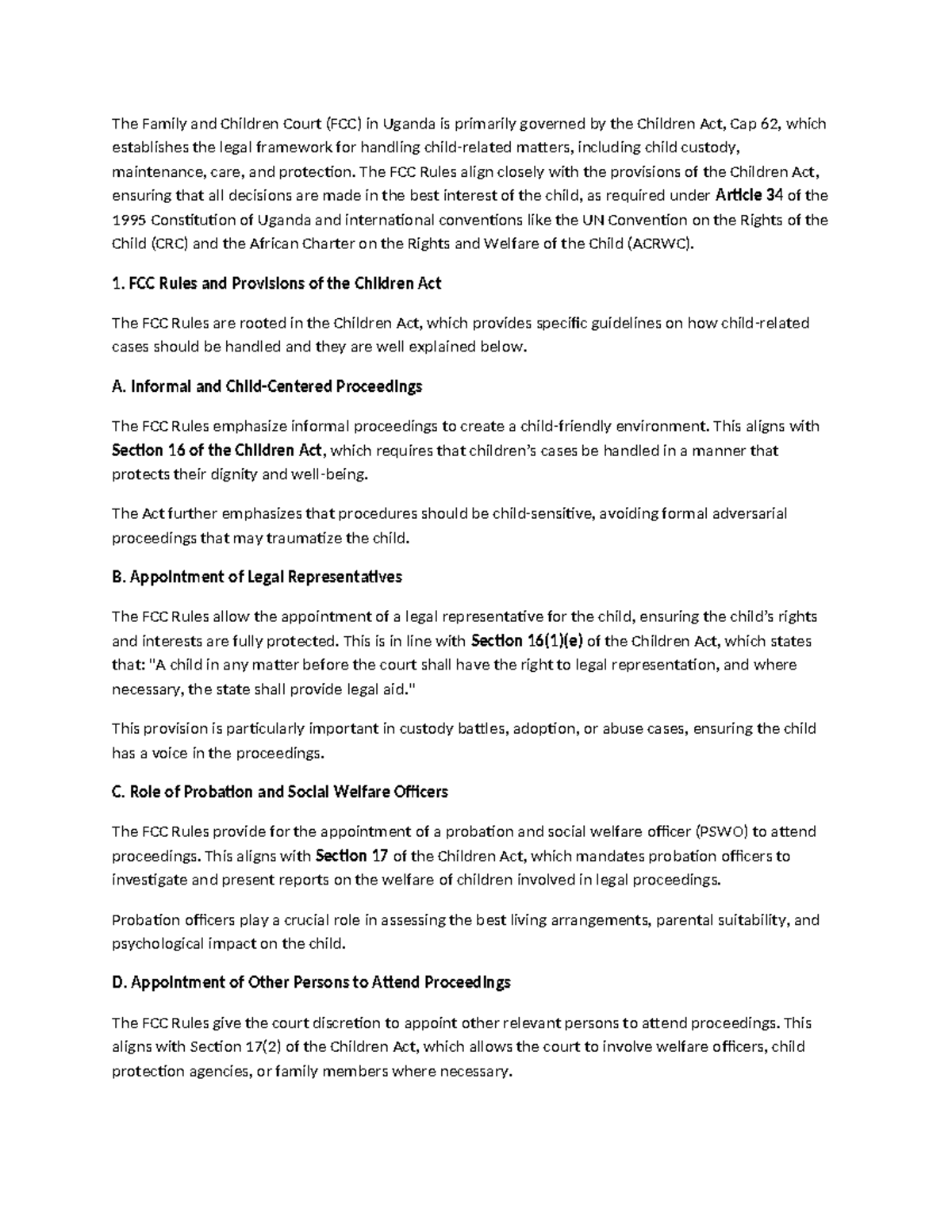 FCC Jurisdiction and Rules: Protecting Children's Rights in Uganda ...