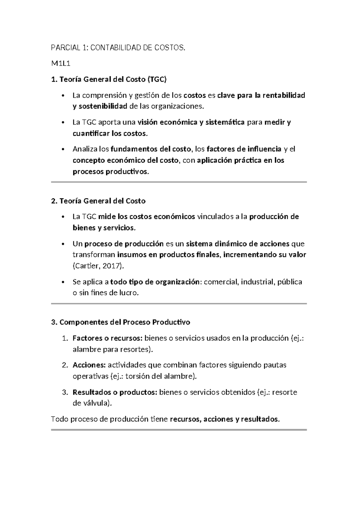 Parcial 1: Contabilidad de Costos - Resumen Módulo 1 - Studocu