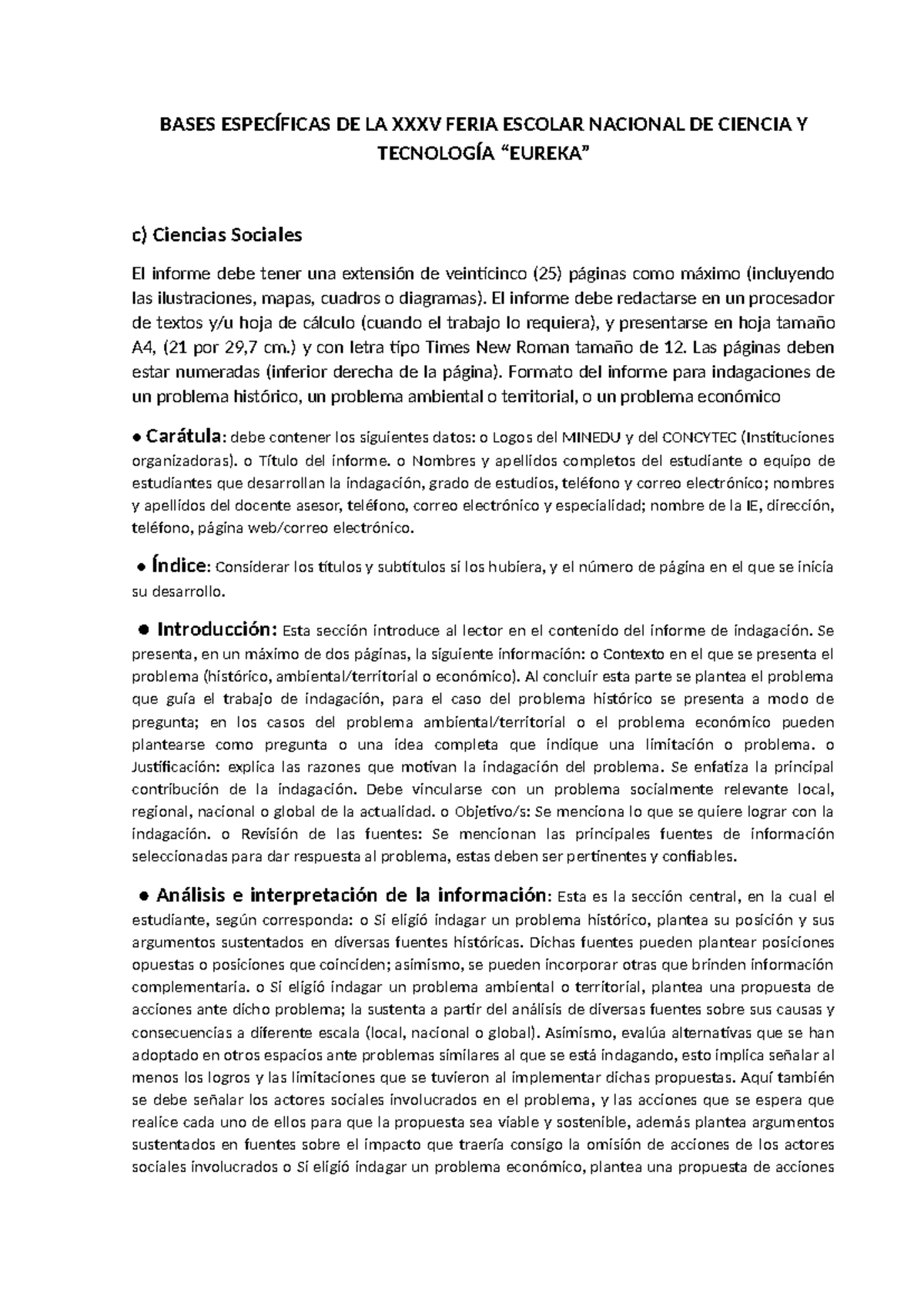 Bases Específicas para la XXXV Feria Escolar Nacional de Ciencia y ...