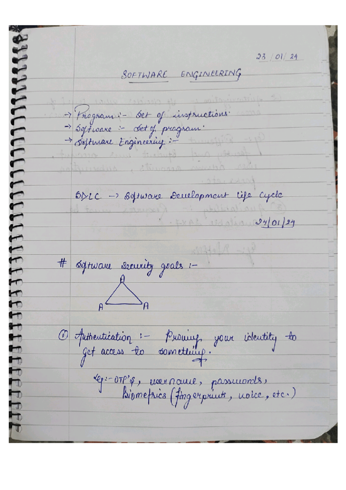 CSE 320 Notes - SOFTWARE ENGINEERING Program set of instructions ...