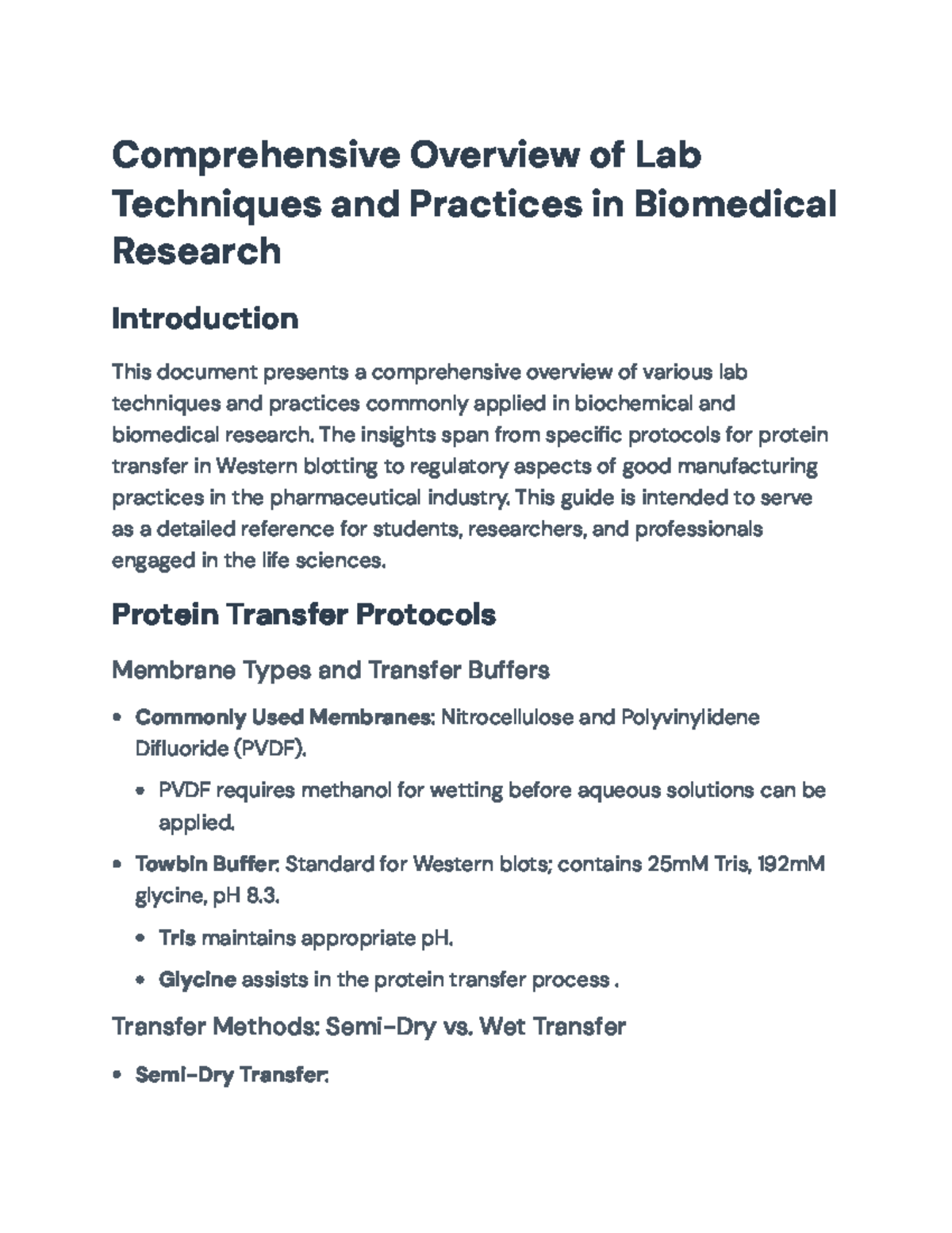 Comprehensive Guide to Lab Techniques in Biochemical Research ...