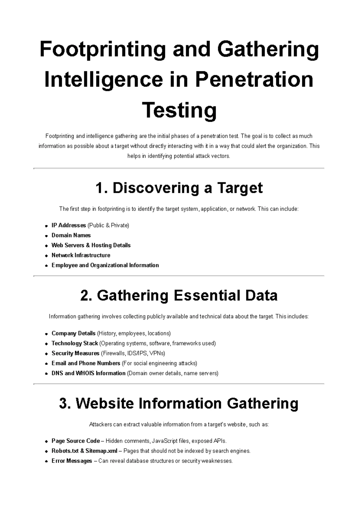 Unit 1 Cheat Sheet: Planning and Scoping in Penetration Testing - Studocu